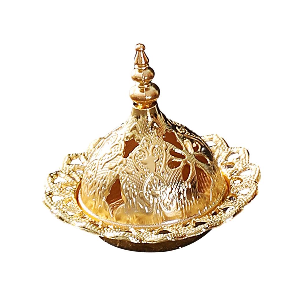 Arabic Incense Burner Candlestick Holder Ornament Metal Censer Cone for Yoga