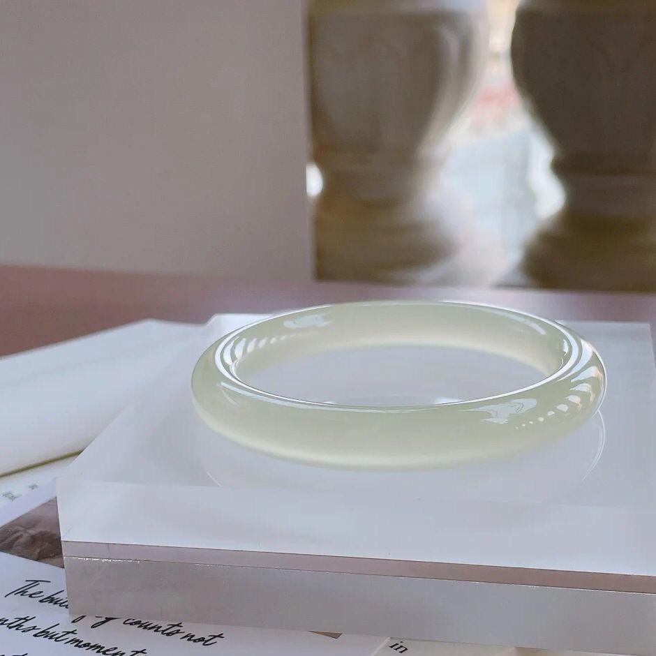 Translucent Afghan Jade Round Bracelet for Girls