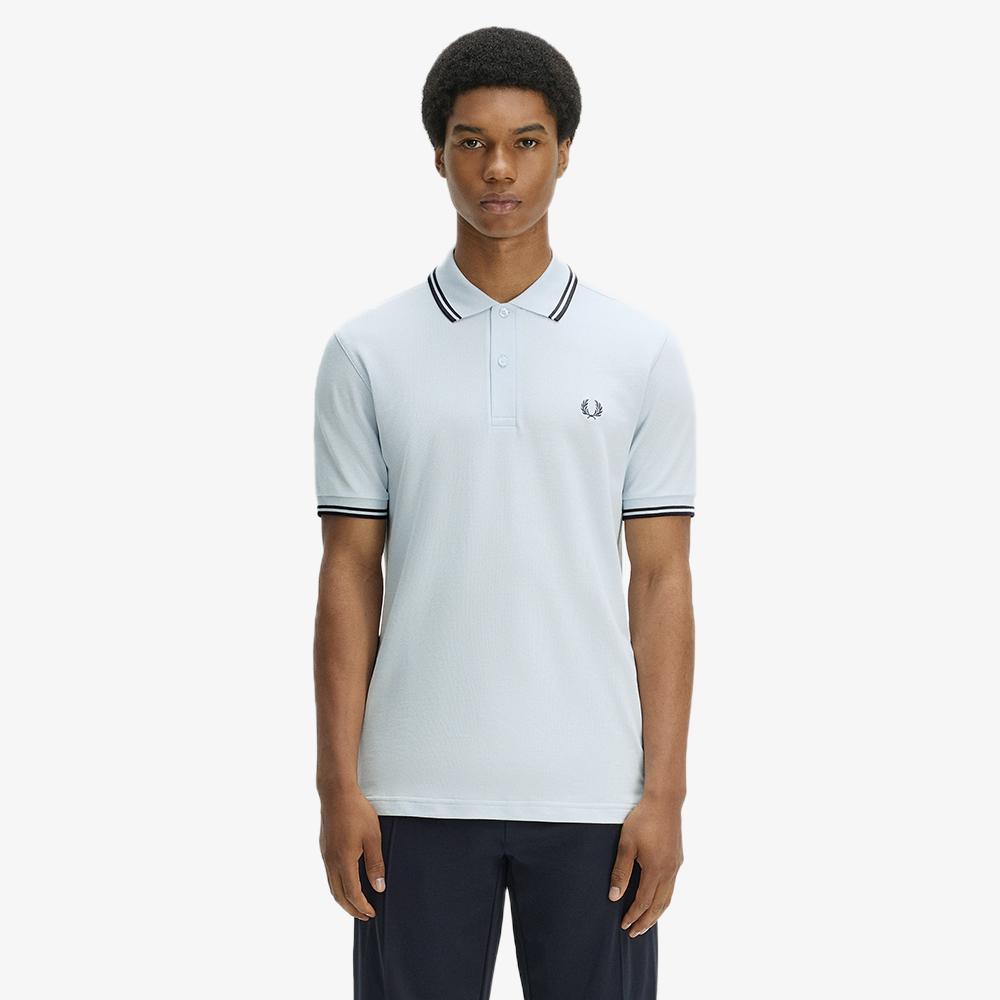 FRED PERRY [M3600] Twin Tip Fred Perry Shirt - Light Ice/Anchor Grey Afpm2613600-03C