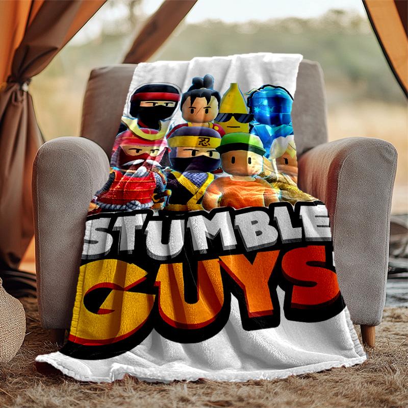 Stumble Guys Flannel Blanket Soft Warm All-Season Throw, Design for Camping, Car Travel, Hiking Sofa, Bed, Office Perfect Gift for Parties