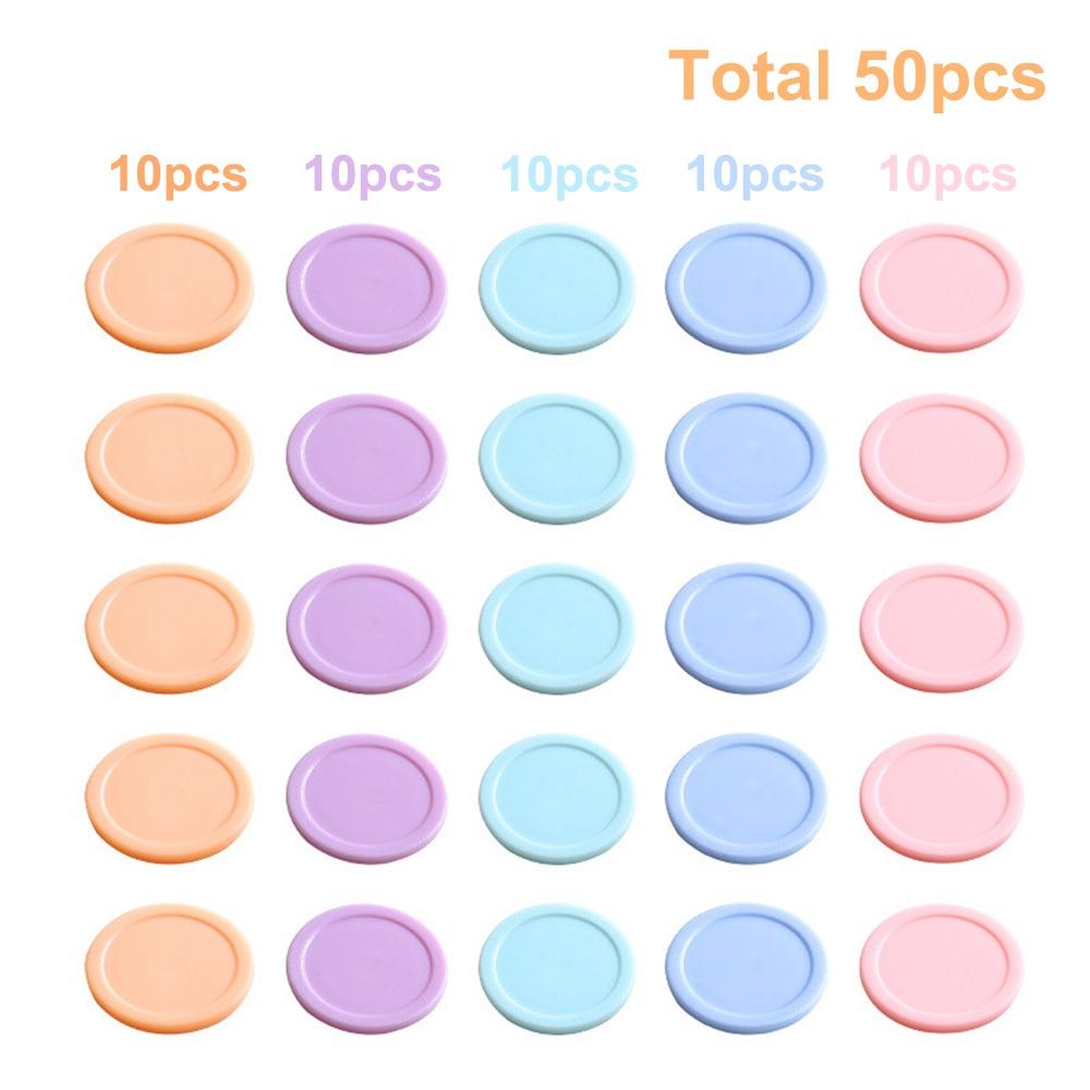 50pcs New Plastic Round Counting Chips Geometry Colorful Game Tokens Lightweight Math Learning Resources Math Education