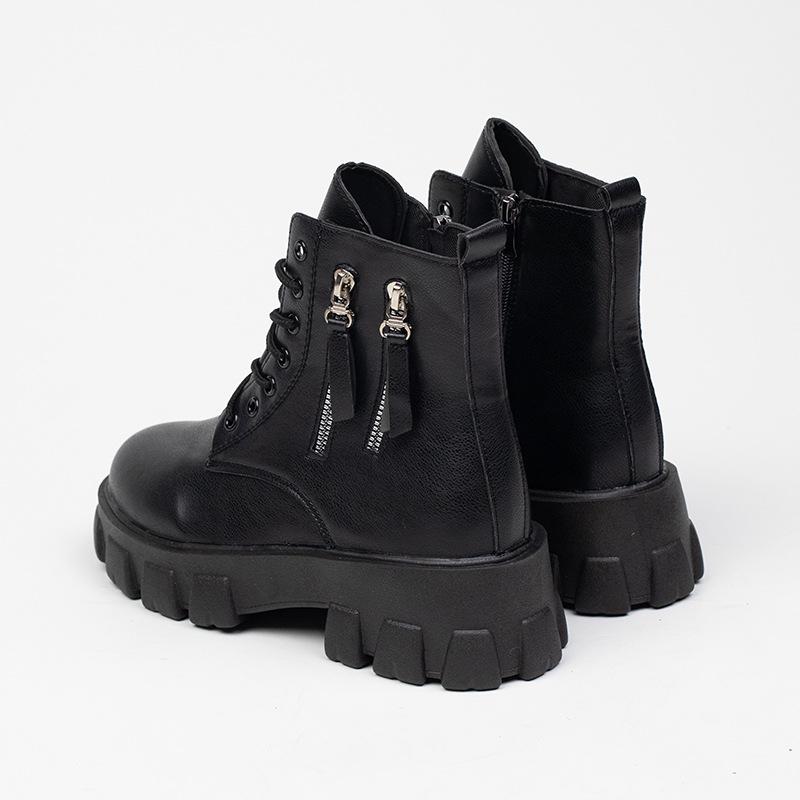 Soft Leather Thick Bottom Women's Winter  Boots Thick Bottom Warm Cotton Shoes