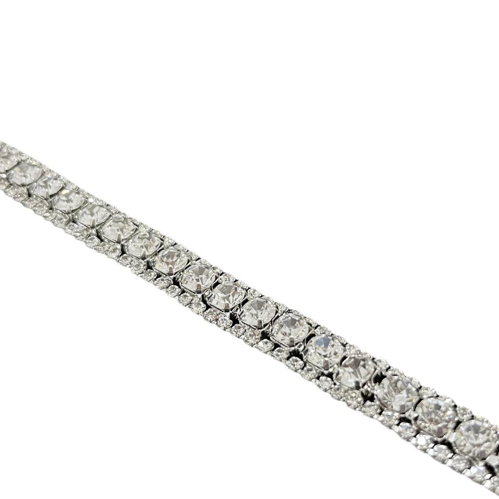 New Diamond-encrusted Square Set Necklace Earrings Light Luxury Collarbone Chain Internet Celebrity Temperament Dress Neck Chain Neck Decoration