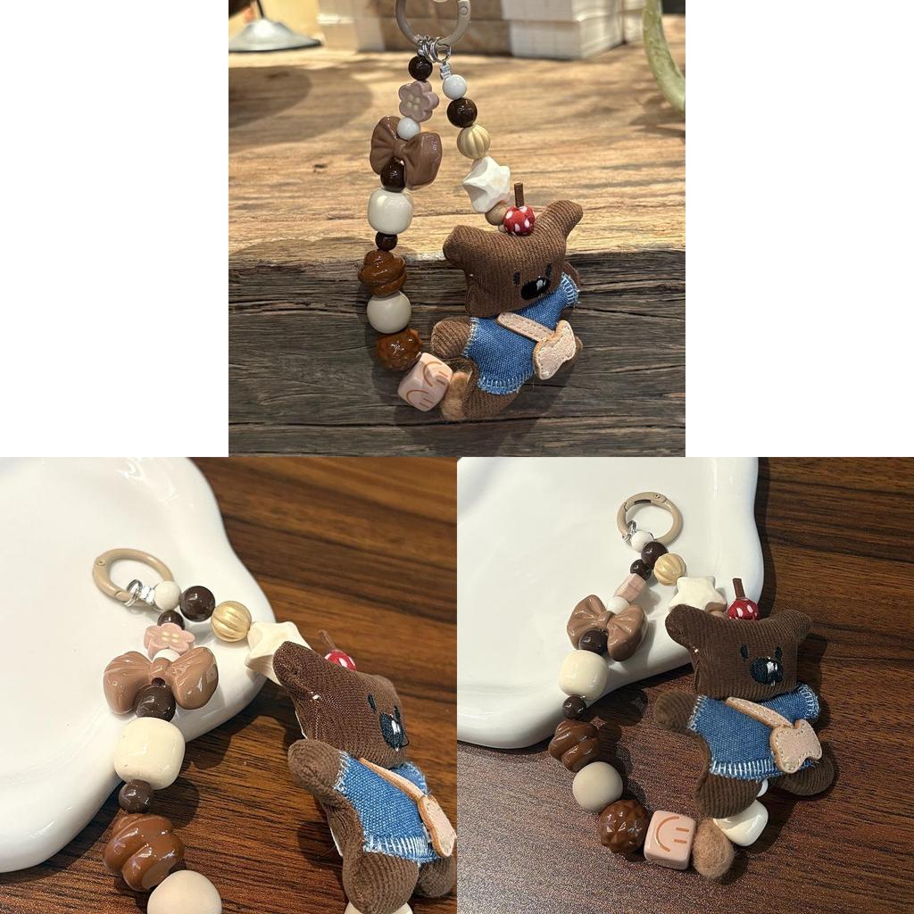 Adorable Pvc Bear Keychain With Handmade Craft For Smartphone And Bag Decor