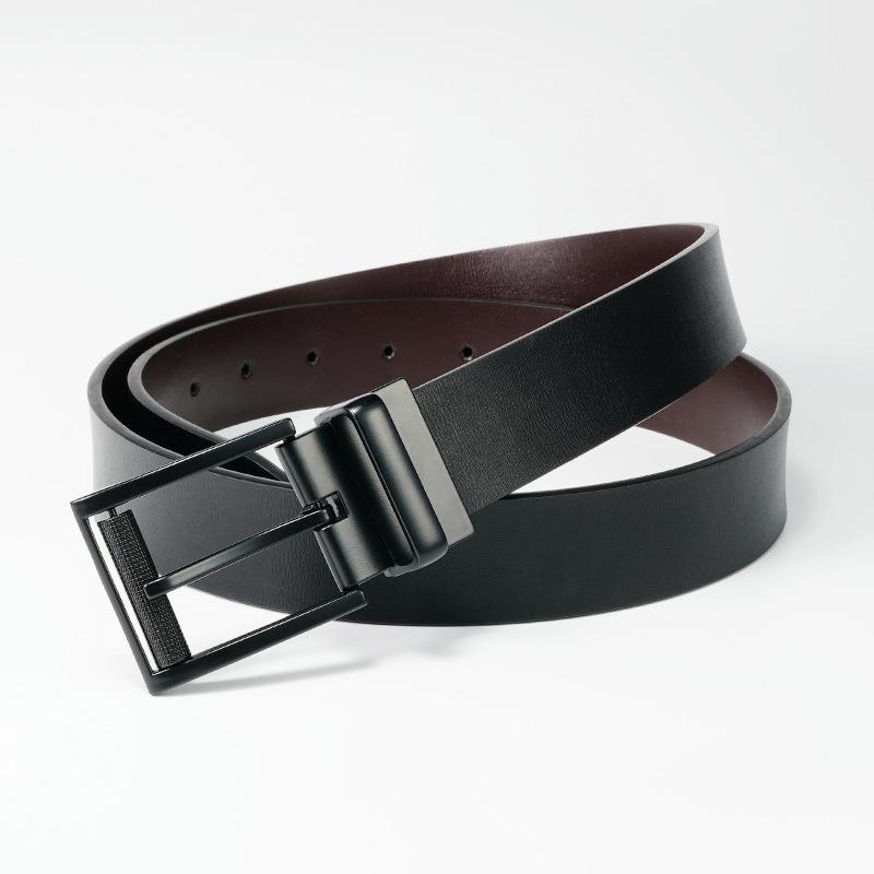 Men's Belt Can Rotate Pin Buckle Belt Versatile for Middle Aged and Young Cowhide Belt Men
