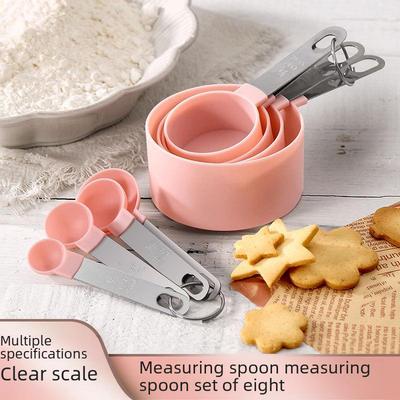 Nordic Candy Color Coffee Roasting 8-Piece Measuring Spoon and Cup Set with Stainless Steel Handles