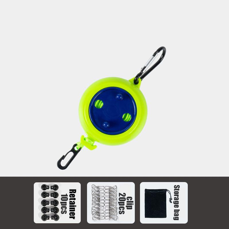 8M Portable Travel Clothesline Cord with 20Pcs Windproof Clothespins