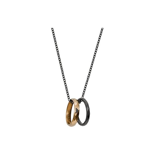 Emporio Armani Couples Ring Necklace Steel Sweet Love Stainless Steel Necklace Men necklace EGS2760001 Basic Packaging