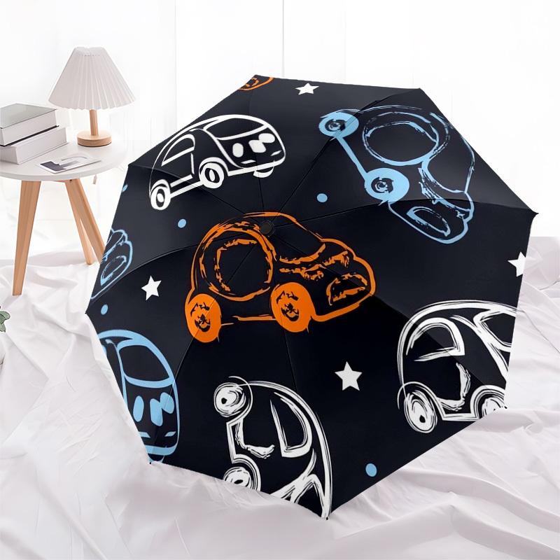 1pc Car Pattern Design Umbrella with Plastic Handle,Suitable for All Seasons Umbrellaptys26093