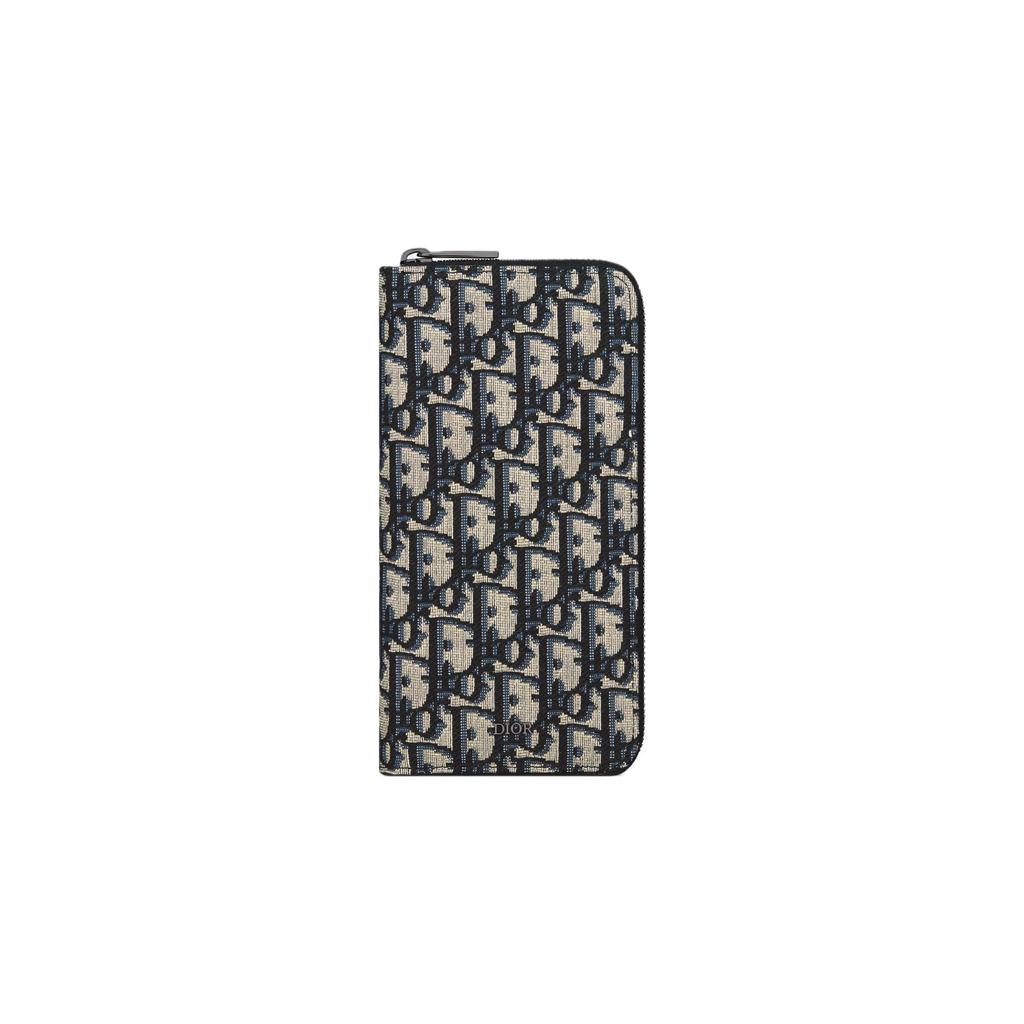 DIOR Oblique Jacquard Fabric Wallet Men's Beige & Black 2ESBC317YSE-H05E