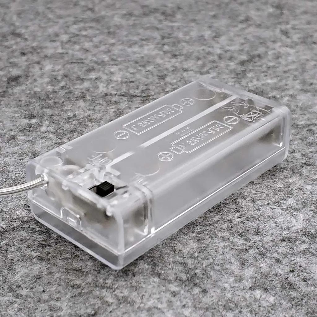 2 AA 3V Battery Holder AA Battery Box with Switch New AA Battery Case with Line Transparent