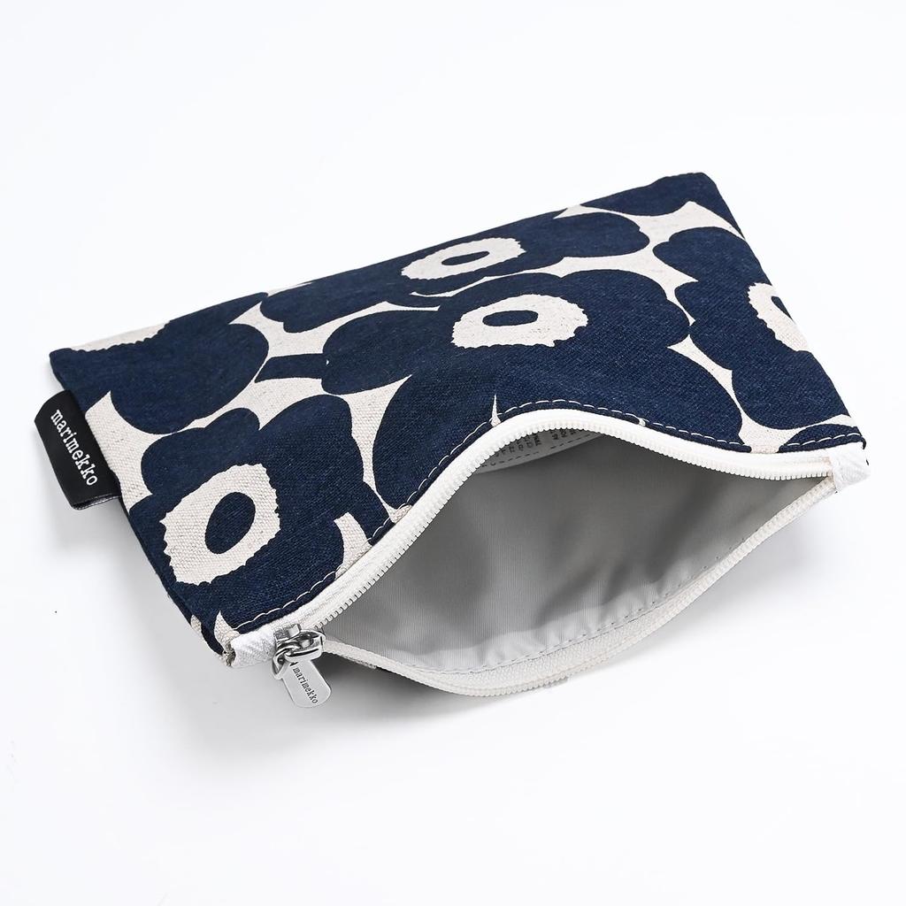 Marimekko Cosmetic Kaika Mini Unikko Dark Cute [Marimekko] Pouch, Pouch, Sub-bag, Nordic, 070529-851, Cotton/dark Blue, Pouch, Cotton, Blue,