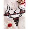 Sexy Open Cup Bra Thong Set Erotic Lingerie Underwire Crotchless Panties Couples Nightwear Easy Access
