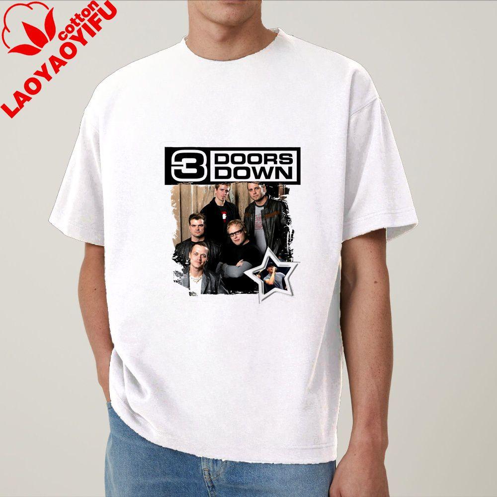3 Doors Down Trendy Harajuku ShortSleeved Unisexs and WoUnisexs Universal Retro Counterfeit Style Pattern Cotton TShirt