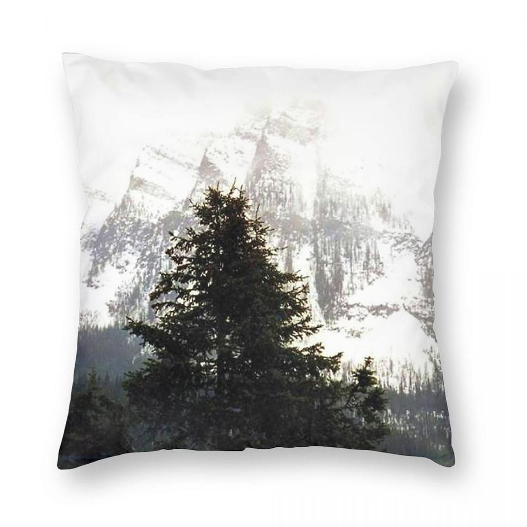 Winter Rockies Experience Canada Square Pillowcase Polyester Linen Velvet Creative Zip Decorative Sofa Seater