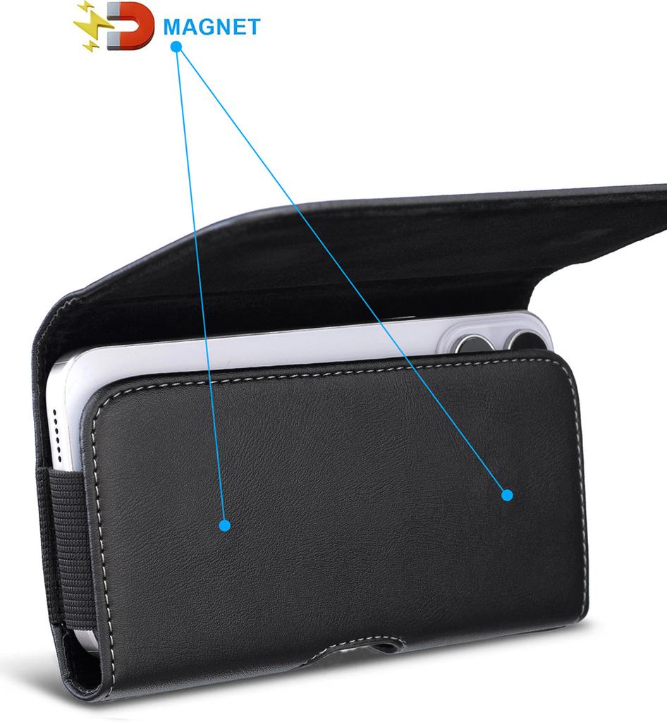 Applicable iPhone mobile phone holster, Samsung Xiaomi universal fanny pack, domestic elderly machine hanging fanny pack, leather case magnetic