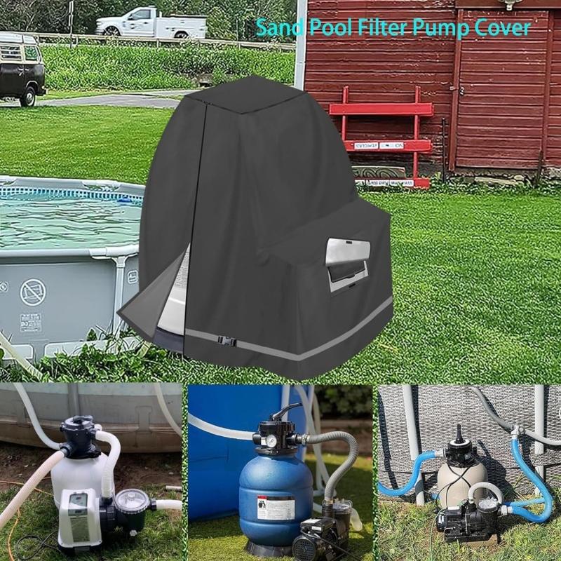 Weather Resistant Pool Pumps Enclosure Fit for 30.9-40.9cm Sand Filters Inground Systems Cover With Zippered Ventilation