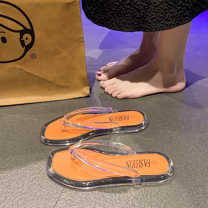 Women's Outdoor Crystal Flip-Flops: Non-Slip Thong Sandals for Summer 2024