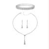 Bridal Party Jewelry Set With Zircon Water Drop Necklace Earrings And Bracelet For Weddings