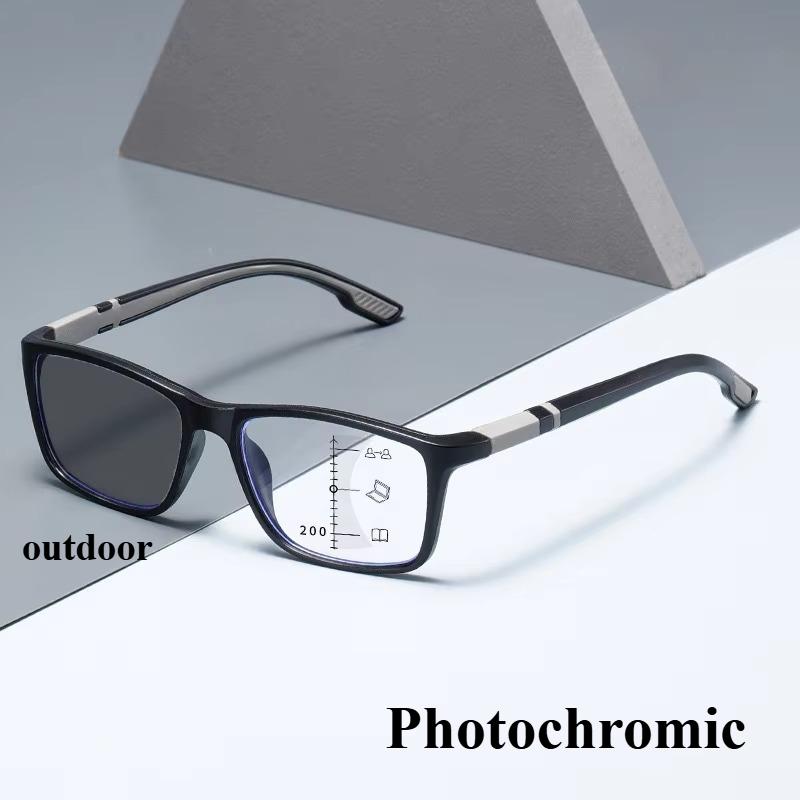 Men Women Classic Style Color Shift Multi Focus Reading Glasses HD Clear Sports Anti-slip Classic Hyperopia Glasses 10 To 40 Premium