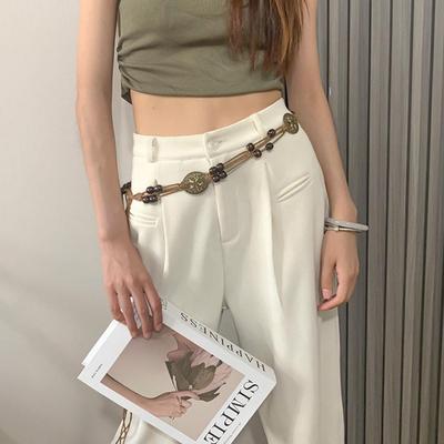 Boho Retro Ethnic Style Hand-Woven Waist Belt Ladies Personalized Accessories Waistband Chain B H8O0