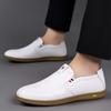 Men's Shoes Spring New Breathable White One-pedal Doudou Shoes Men's Casual Leather Shoes Leather Soft-soled Non-slip Shoes