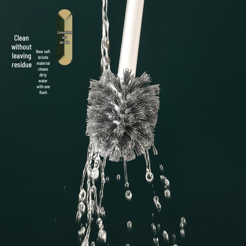Wall-Mounted Long-Handled Toilet Brush with Drain Pan for Effective Cleaning