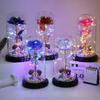Gold Leaf Rose Glass Cover Eternal Flower Valentine'S Day Creative Gift Decoration