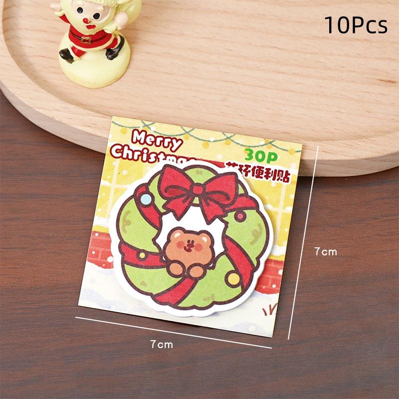 5/10Pcs Cute Cartoon Christmas Message Sticky Note Kawaii Student Stationery Memo Pad Post-It School Supplies Christmas Gifts