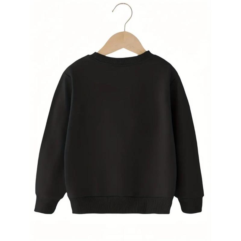 Kids Crewneck Sweatshirt, Cute Strawberry Print Long Sleeve Pullover, Autumn Winter Casual Tops