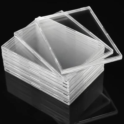 Clear Acrylic Card Holder Snap Type Gaming Sports Trading Card Display Case Kpop Idol Po Protective Sleeves Not Magnetic
