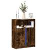 VidaXL Buffet with LED Smoked Oak 77x34x100 Cm Engineered Wood, Storage Furniture, Kitchen Storage Furniture, Furniture 852149