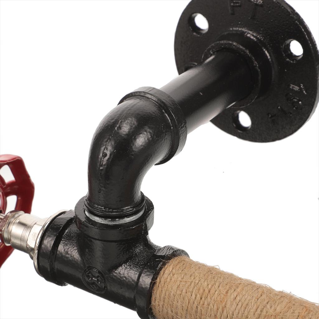 Iron Pipe Wall Bracket -mounted Paper Towel Countertop Holder Tubular for Bathroom Vintage Kitchen Dispenser Towel Hanger