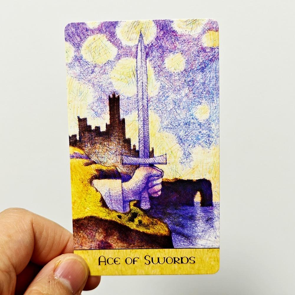 Fantasy Garden Tarot 78 Pcs Cards In Rider-waite System Made with Ballpoint Pens In Eight Colors 10.3*6cm