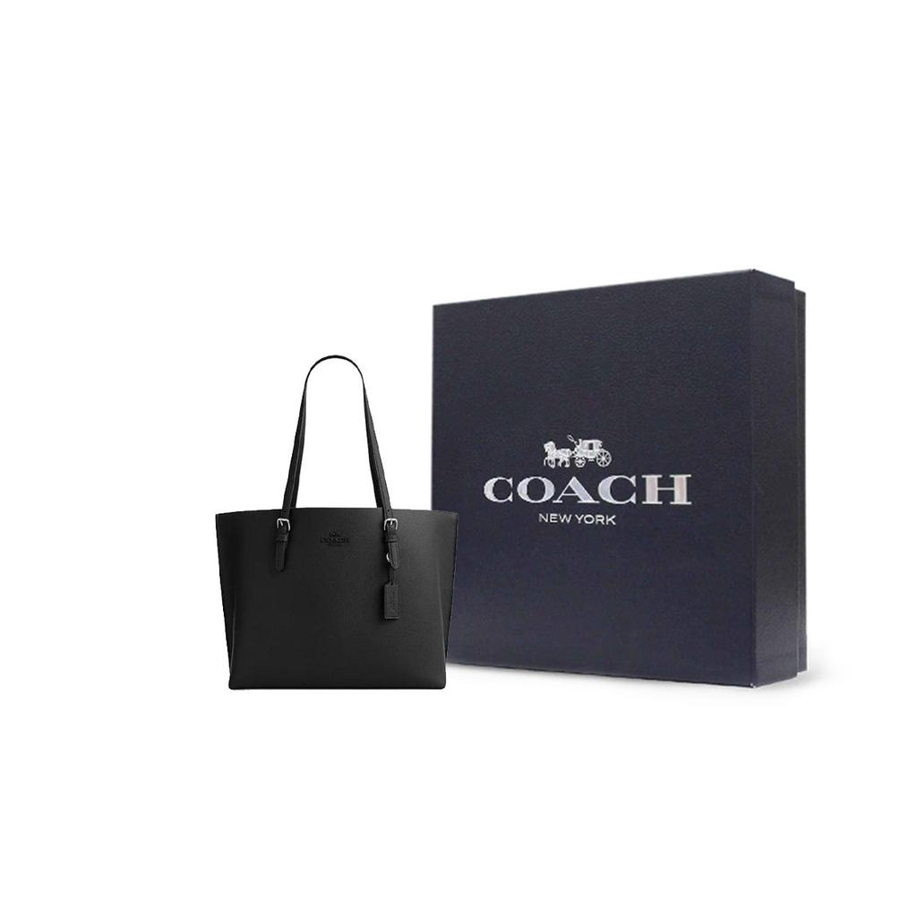 Coach Mollie Logo Zip Tote Bag Women Tote Bags Black CV968-SVBK