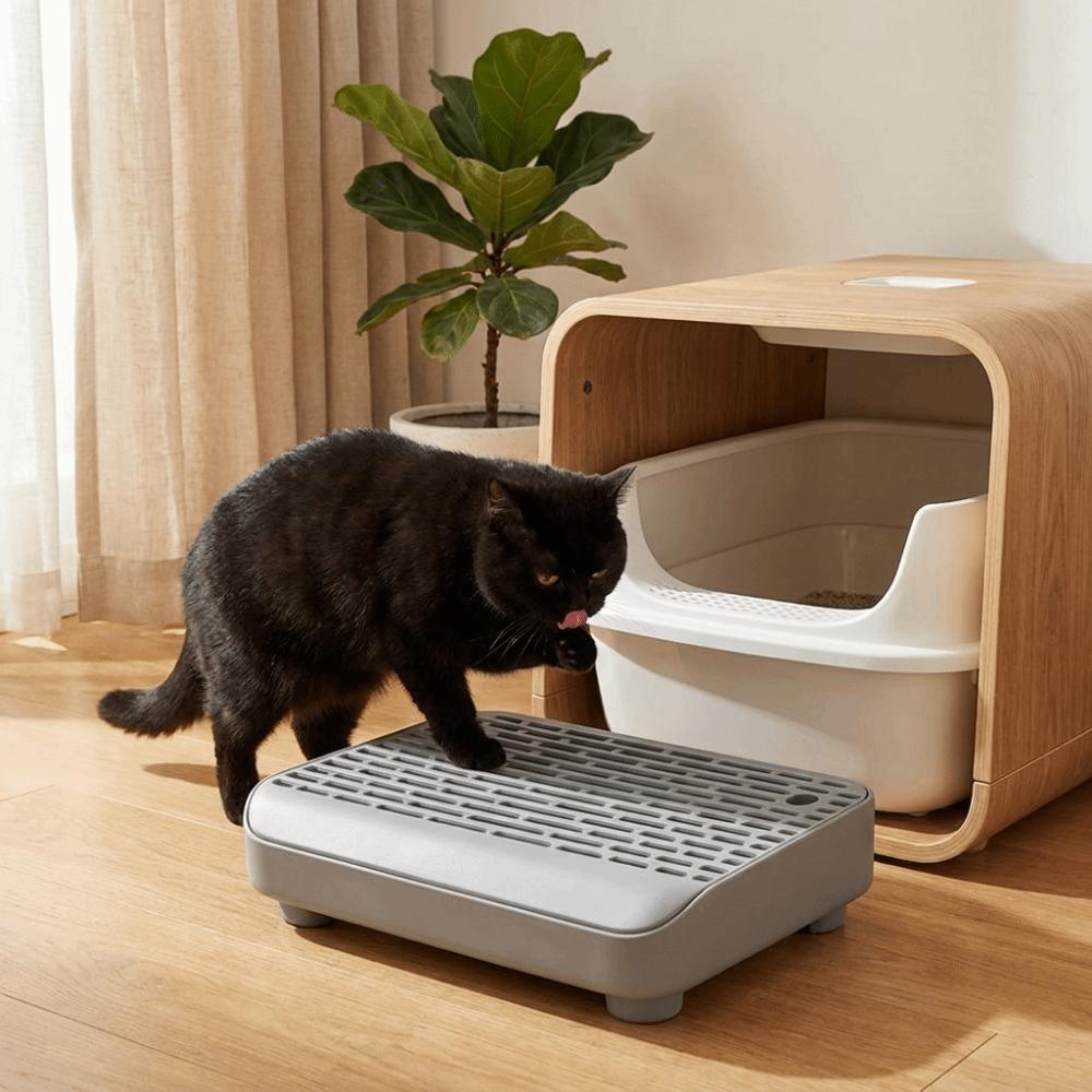 Non Slip Cat Step Filter Pedal Double Layer Cat Litter Ramp Cat Litter Box Step  Easy Cleaning