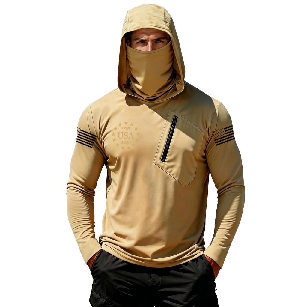 Herren Casual Kapuzen-Langarm-Sonnenschutz-Oberteil