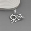 Hollow Stainless Steel Music Note Brooch - Elegant Shirt Accessory In Stock