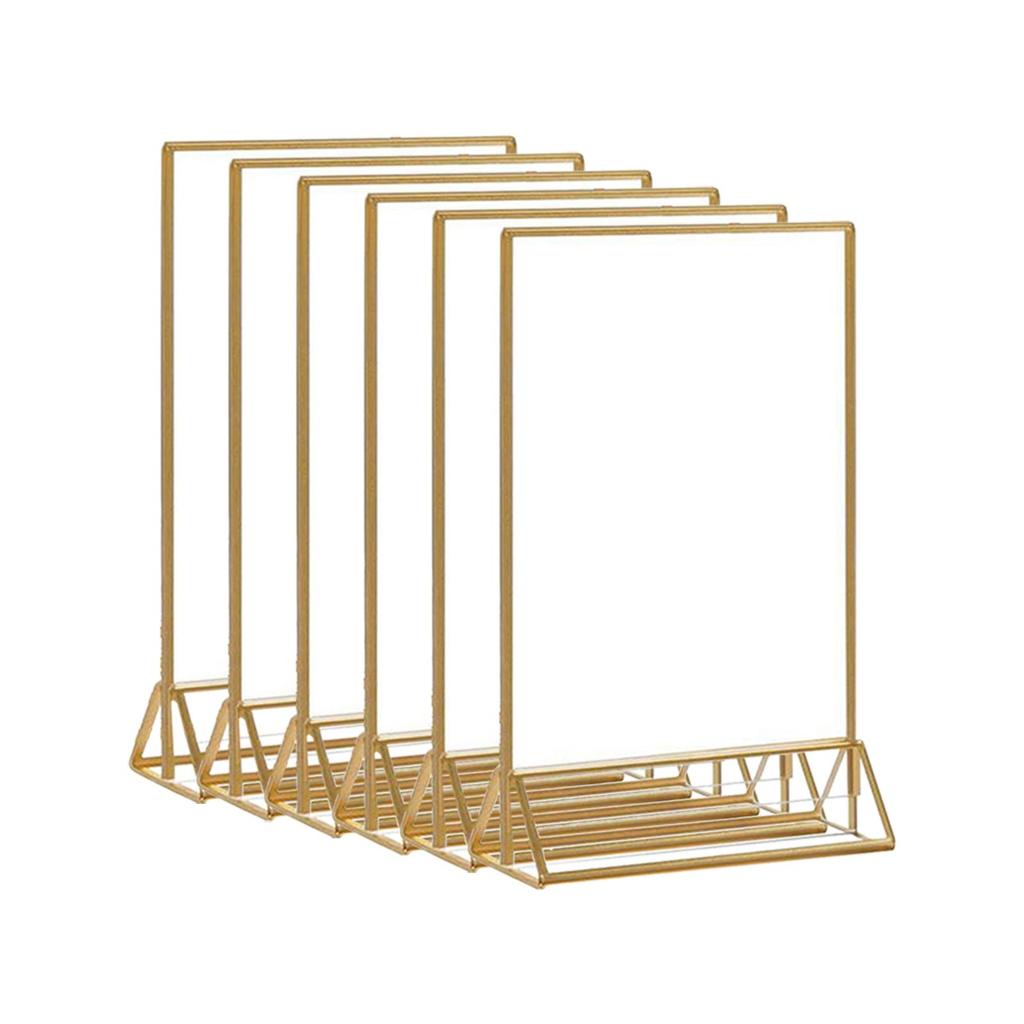 6Pcs Acrylic Sign Holder Stand Poster Home Meetings Table Menu 7
