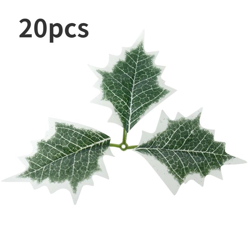 Christmas Holly Leaves Artificial Red Berry Flowers DIY Christmas Wreath Decoration Home Christmas New Year Decoration