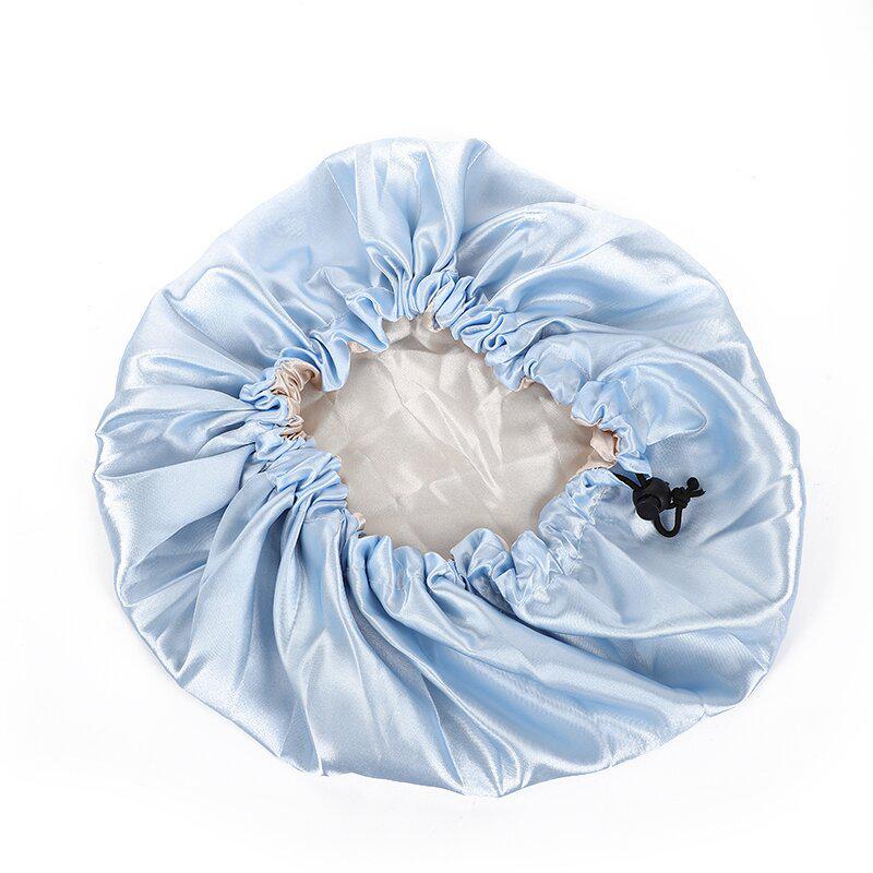 European & American Double-Layer Satin Adjustable Sleeping Cap