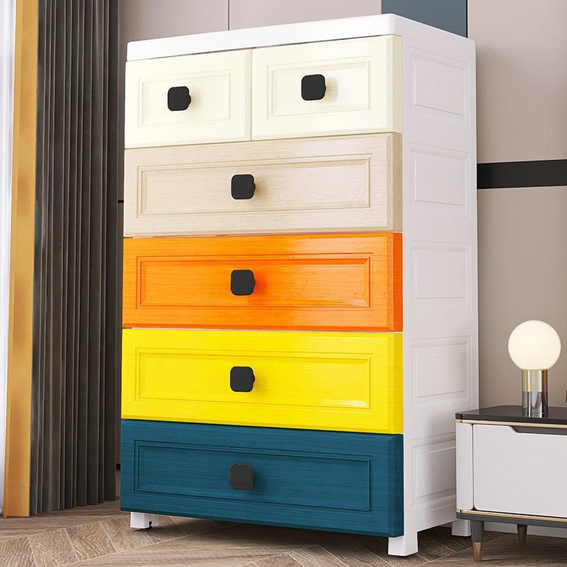 Multilayer Plastic Storage Cabinet: Drawer-Style for Bedroom and Nursery