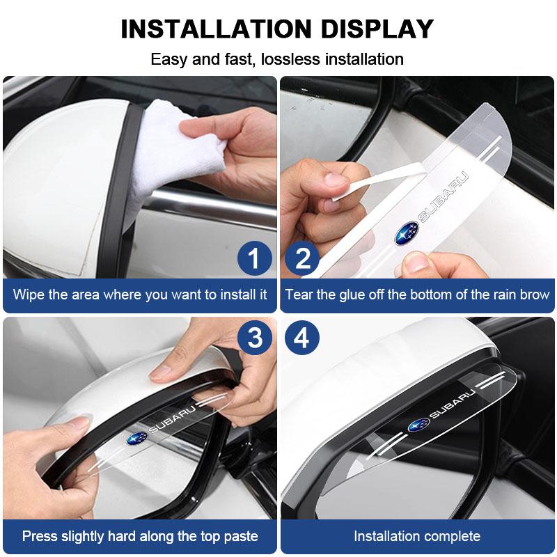 2pcs Car Side Rearview Mirror Guard Cover Rain Eyebrow Covers Stickers For Subaru Forester SG SJ SH Crosstrek Legacy Tribeca XV