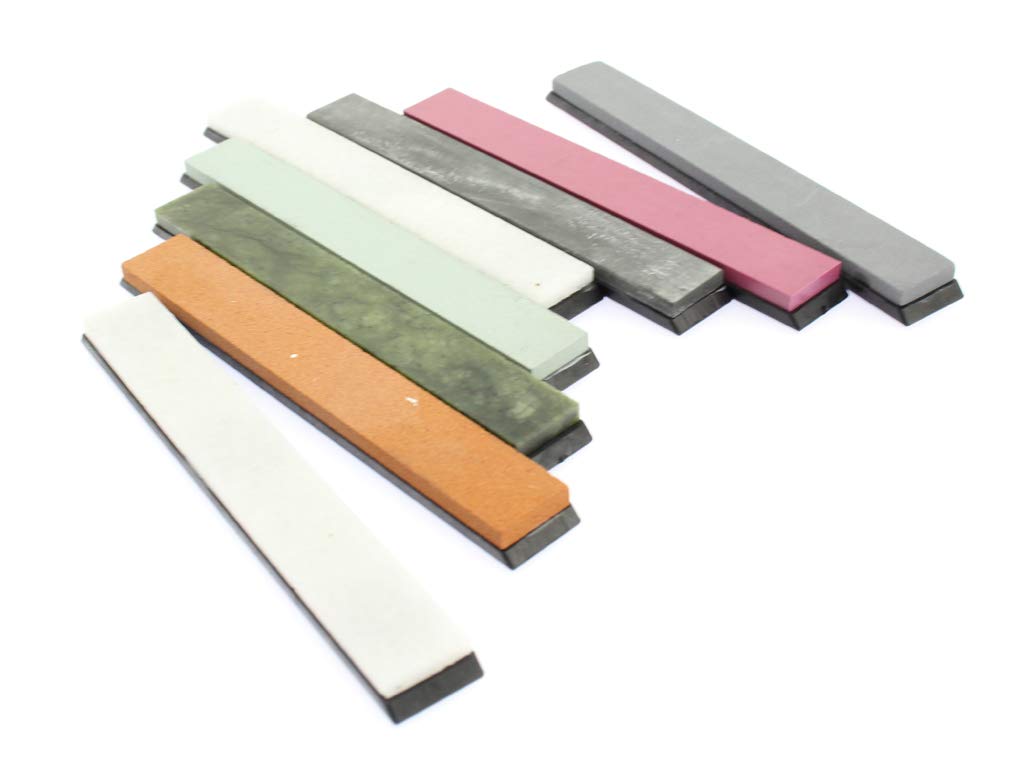 

Olive-G Knife Sharpening and Finishing Stone Set of 8: Rough, Medium, and Finishing Stones