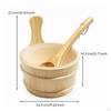 Sauna Water Bucket Reinforced Banding Wooden and Ladle Set Wide Open Top Fir Wood