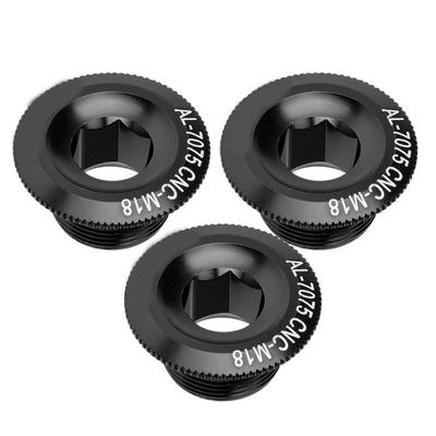 3 Piezas 18mm Aleación de Aluminio Eje de Bicicleta Eje Tuerca de Tornillo Accesorio Ciclismo Cubierta de Biela
