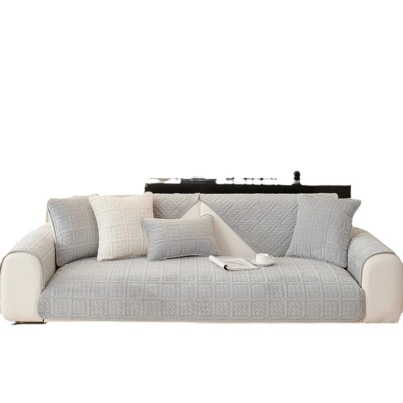 Milk Fleece Sofa Cushion, Universal In All Seasons, Non-Slip Leather Sofa Cover  New Sofa Cover, Thickened Seat Cushion