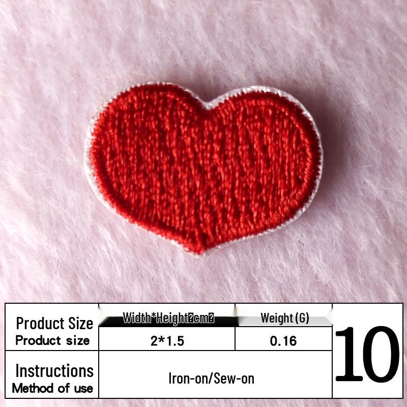 Na Yang Heart Embroidery Self-Adhesive Patch for DIY Clothing and Decoration