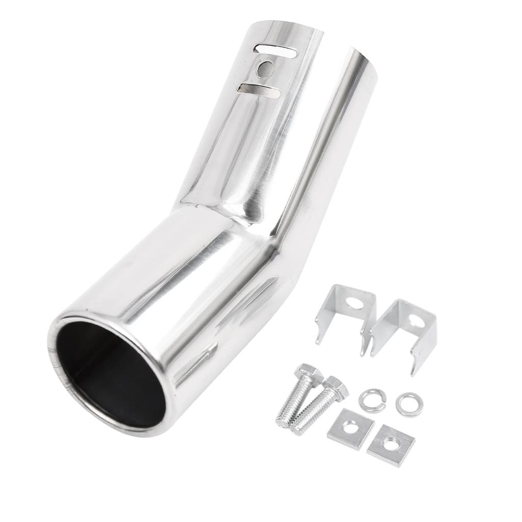 Uxcell Muffler Cutter Stainless Steel Muffler Pipe Car Chrome Curved Exhaust Tail Fits Diameters