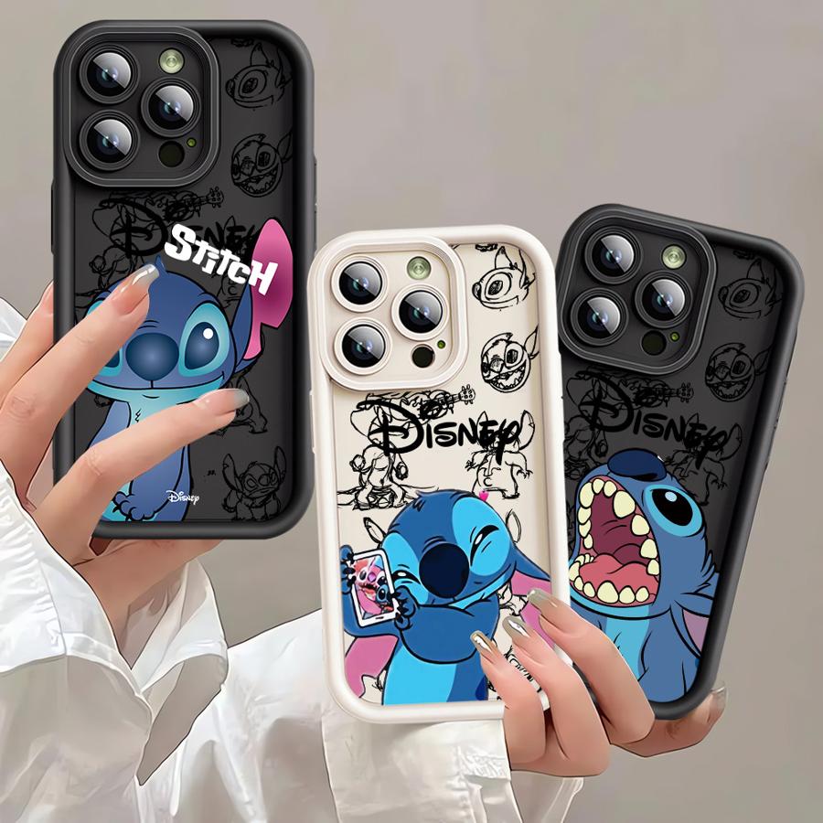 Cartoon Stitch Cool Phone Case for Apple iPhone 15 16 Pro Max 13 14 Plus 12 11 Pro Plus Matte